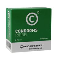 Condoomfabriek Ribbel Condooms 5St condoomfabriek kopen in de aanbieding