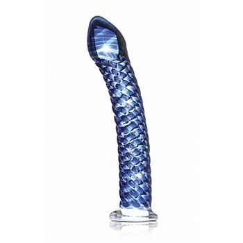 Glazen dildo - 17,8 cm (Blauw)