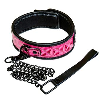 Halsband met riem - Roze (Roze)
