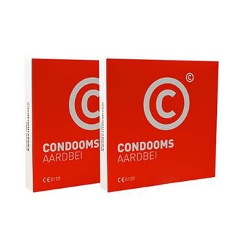 Condoomfabriek Aardbei Condooms - 72 stuks