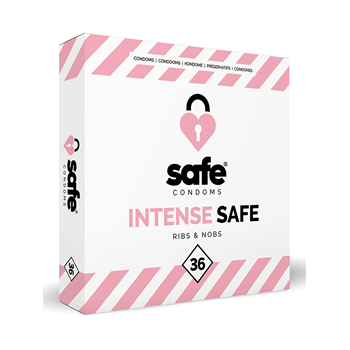 Intense Safe - Condooms met ribbels en noppen (36 stuks)