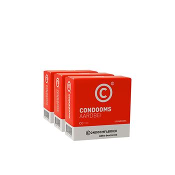 Condoomfabriek aardbei condooms voordeelpakket (15 stuks)