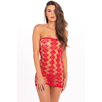 Strapless hartjes jurk (Rood)
