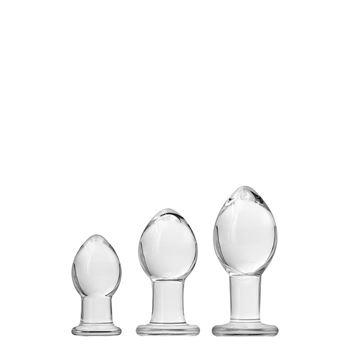 Crystal anaalplugs glas set van 3