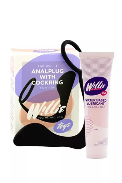 Willie anaalplug + cockring pakket