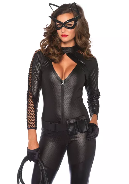 Sexy Zwarte Kat Halloween Kostuum