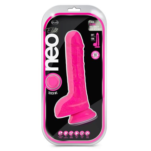 neo-elite-9-inch-cock-with-balls-neon-pink
