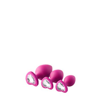 Dream Toys set van 3 anaalpluggen met hartvormige siersteen