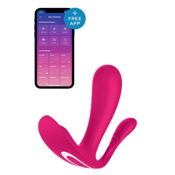 Draagbare G-spot vibrator met anaalstimulator Satisfyer Top Secret Plus roze