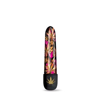 Mini vibrator met cannabis print Pink Kush