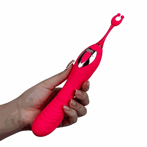 Willie Toys - Dubbelzijdige clitoris vibrator + extra opzetstuk handfoto 1
