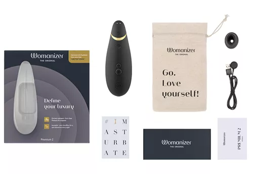 Womanizer Premium 2 Luchtdruk vibrator inhoud verpakking