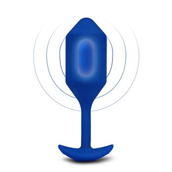 b-Vibe - Vibrating Snug Plug 4 - Vibrerende verzwaarde anaalplug (Blauw)