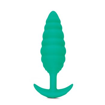 b-Vibe vibrerende Twist plug met geribbelde textuur (Groen)