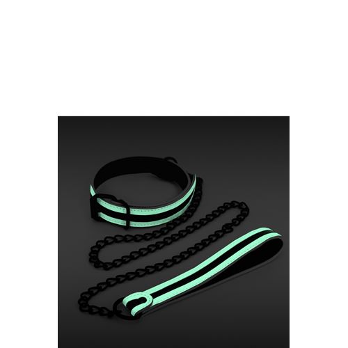glo-bondage-collar-and-leash-green