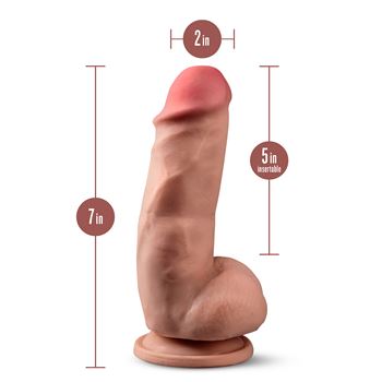 Dr Skin Plus buigbare dikke dildo met scrotum 17 cm