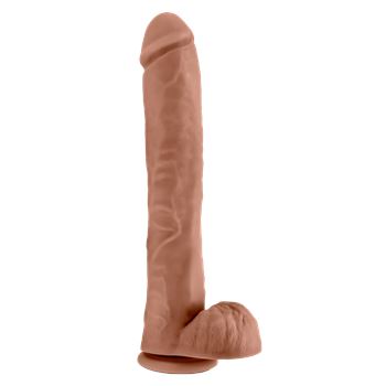 Daddy - Realistische dildo met ballen - 35,5 cm  (Beige)