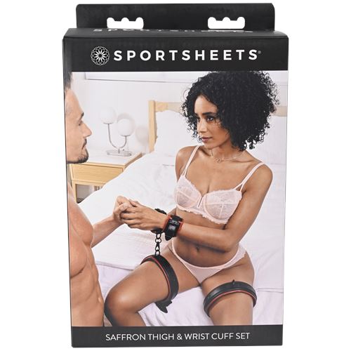 sportsheets-saffron-thigh-and-wrist-cuf-set-black