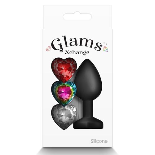Glams - Xchange - Anaalplug met verwisselbare hartvormige siersteen