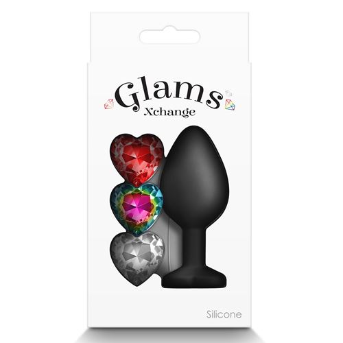 Glams - Xchange - Anaalplug met verwisselbare hartvormige siersteen