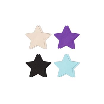 Star I 4-paar tepelstickers - Zwart/paars/blauw