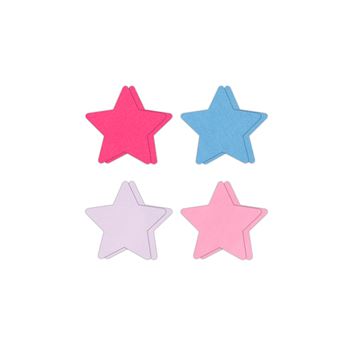 Star II  4-paar tepelstickers - Wit/roze/bauw