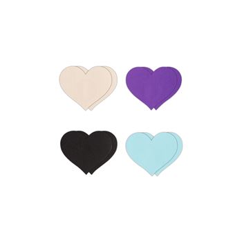 Heart I 4-paar tepelstickers - Paars/zwart/blauw