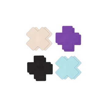 Cross I 4-paar tepelstickers -  Zwart/paars/blauw