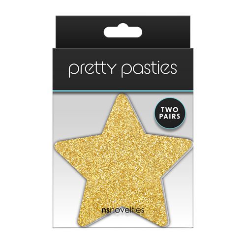 Pretty-Pasties-2-paar-tepelstickers-glitterster-zwart/goud