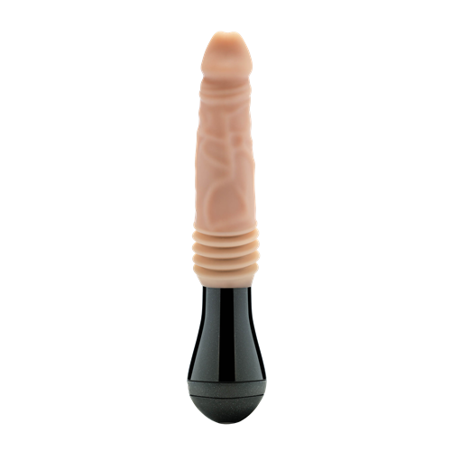 Dr. Skin Silicone Dr. Knight Thrusting Gyrating Vibrating Dildo Beige