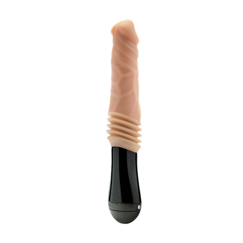 Dr. Skin Silicone Dr. Knight Thrusting Gyrating Vibrating Dildo Beige