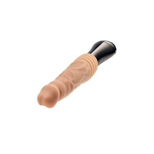 Dr. Skin Silicone Dr. Knight Thrusting Gyrating Vibrating Dildo Beige