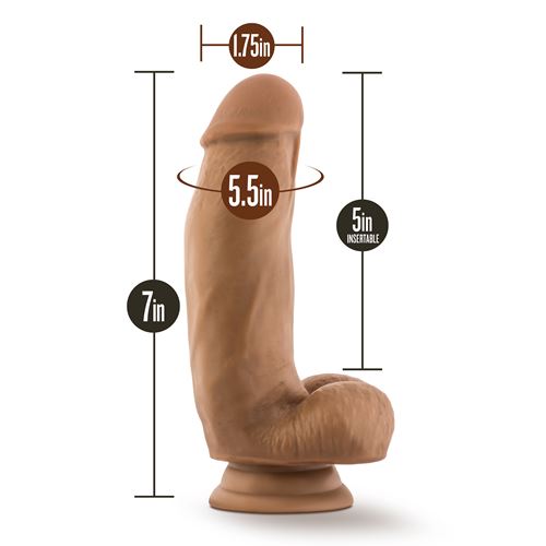 Dr. Skin Silicone Dr. Samuel 7 Inch Dildo With Suction Cup Mocha