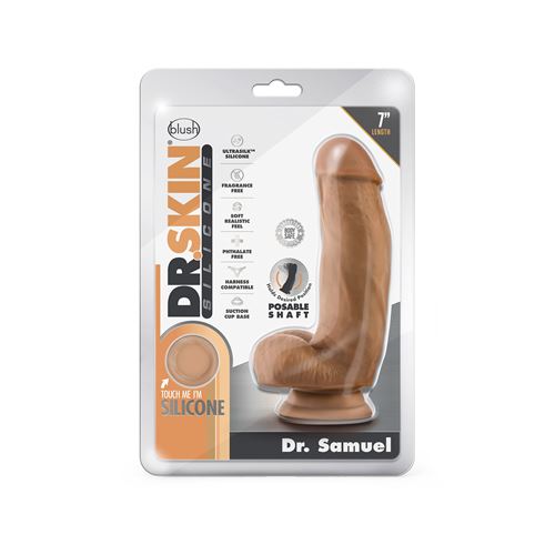 Dr. Skin Silicone Dr. Samuel 7 Inch Dildo With Suction Cup Mocha