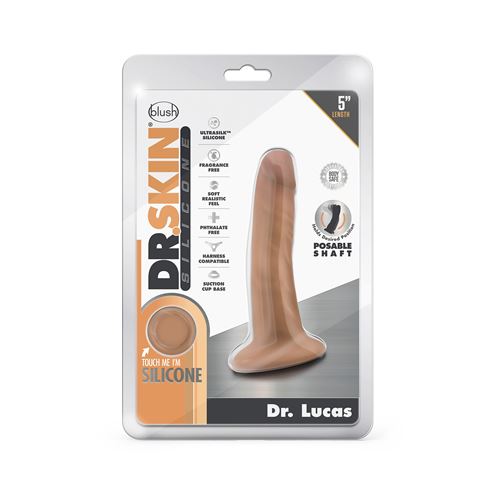 Dr. Skin Silicone Dr. Lucas 5 Inch Dong With Suction Cup Mocha