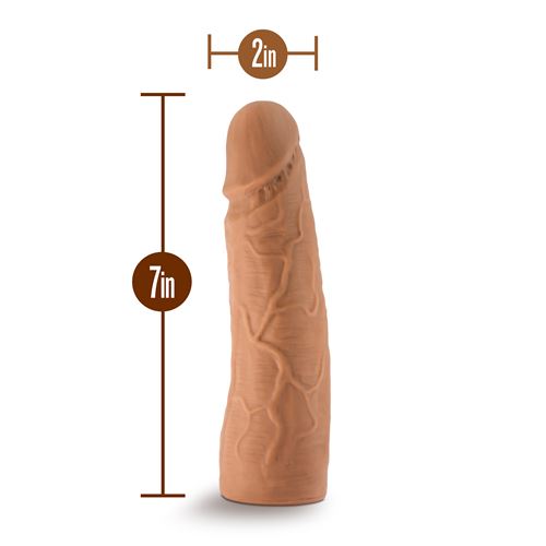 Lock On Dynamite 7 Inch Dildo With Suction Cup Adapter Mocha