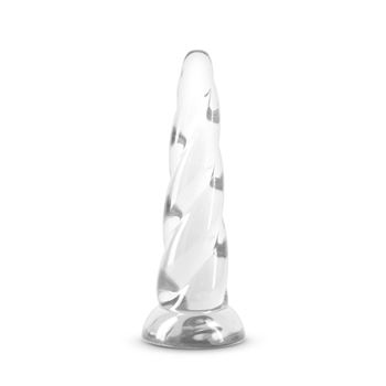 Siren - Gedraaide dildo met zuignap - 19 cm (Doorzichtig)