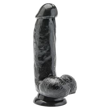 Dildo 15cm met ballen (Zwart)