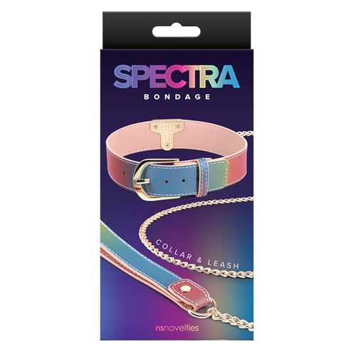 ns-novelties---spectra-bondage---halsband-met-ketting-met-regenboogkleuren