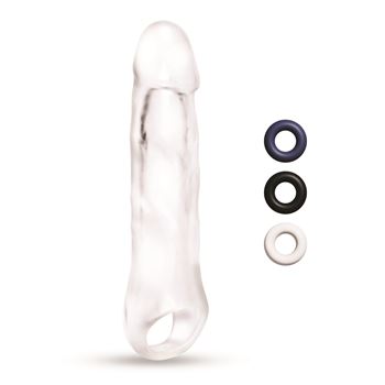 Transparante penisverlenger met scrotumlus - 17,5 cm