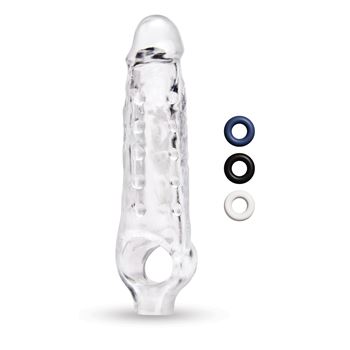Transparante penisverlenger met noppen - 22 cm