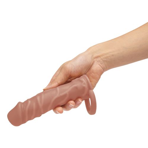 size-up-silicone-realistic-penis-extender-with-ball-loop-tan