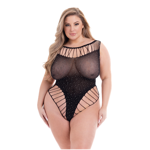 Baci - Diamonte hoog uitgesneden body Queen Size