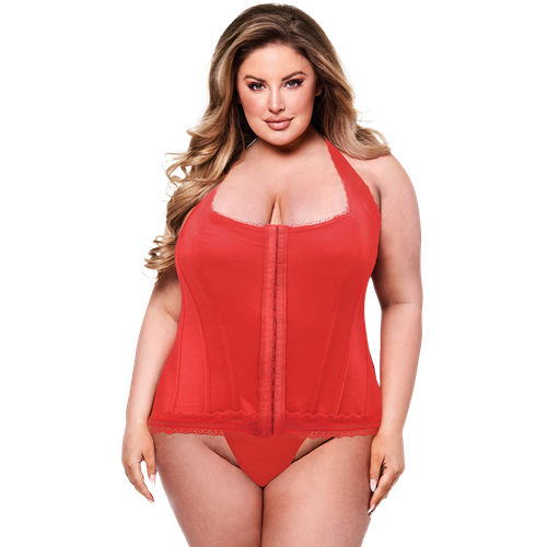 Baci - Bustier met vetersluiting achter en haakjessluiting voor - Plus Size