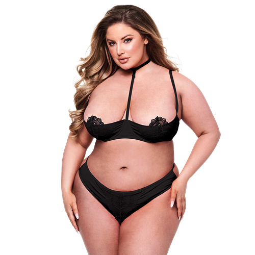 Baci - Set kwartcup-bh en string - Plus Size