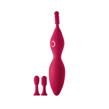 Verona - Pinpoint vibrator met 3 opzetstukken (Rood)