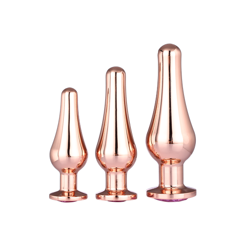 Dream Toys - Gleaming Love - 3-delige set naadloze buttplugs met siersteen