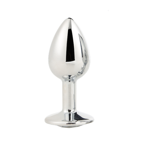 Dream Toys - Gleaming Love - Silver plug - Aluminium buttplug met siersteen