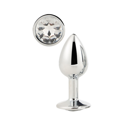 Dream Toys - Gleaming Love - Silver plug - Aluminium buttplug met siersteen