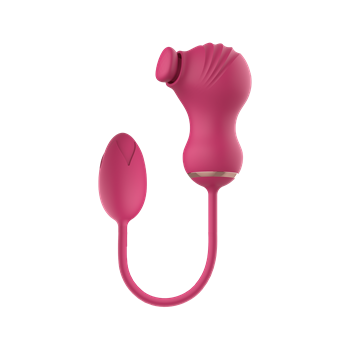 Kloppende vibrator met eitje (Roze)